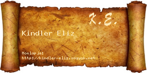 Kindler Eliz névjegykártya